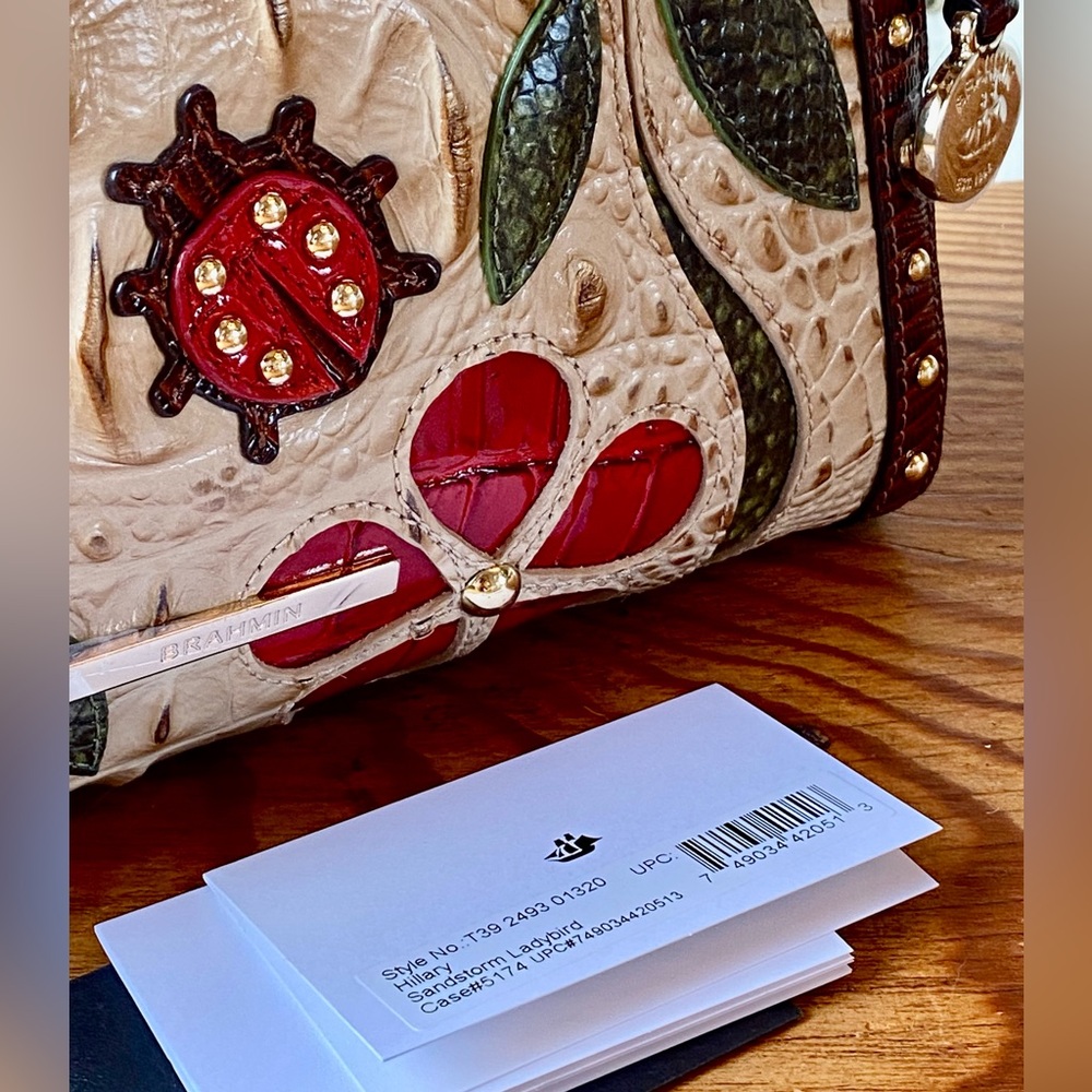 🐞🍃ADORABLE SANDSTONE LADYBIRD HILLARY Brahmin CROSSBODY🐞🍃NWT - Picture 12 of 13
